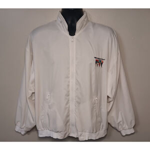 Vintage Celebrity Cruises Adult Medium Jacket White Windbreaker Hood Relax Fit